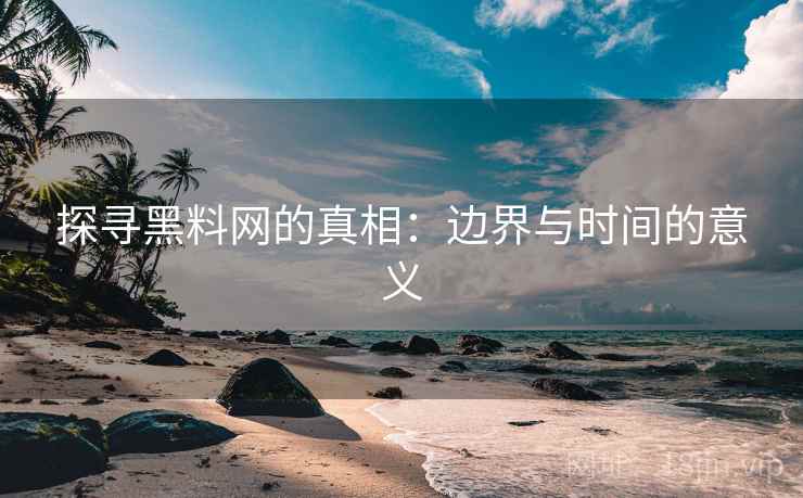 探寻黑料网的真相：边界与时间的意义